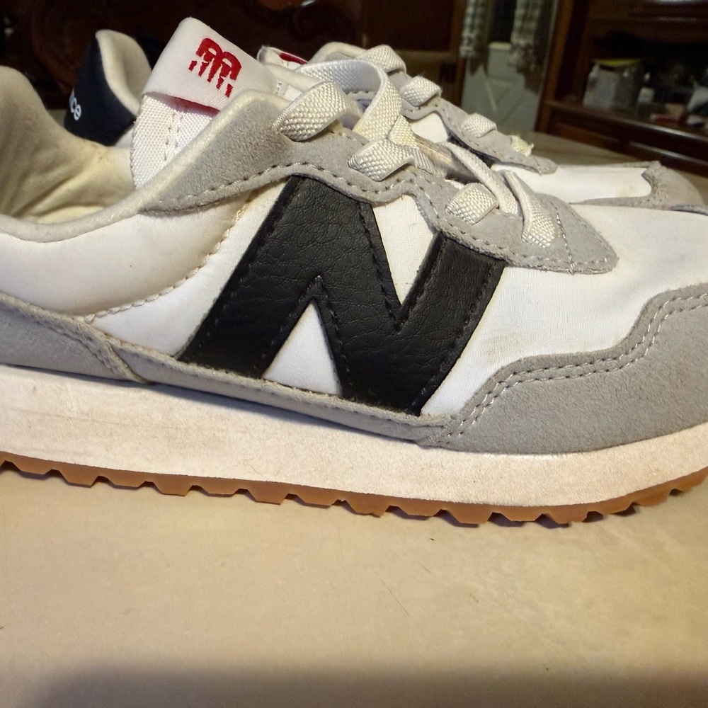 Kids White and Gray Sneakers